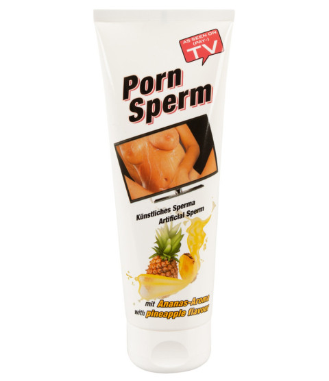 Gel lubrifiant à base d'eau arôme ananas, imitation sperme 250 ml - R628921